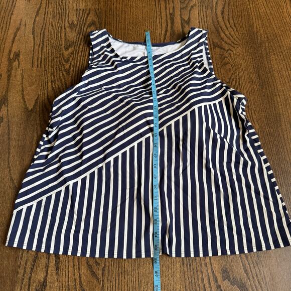 Lands End Womens Navy Blue White Striped Tankini Swim Suit Top Plus Size 22W - Picture 6 of 6